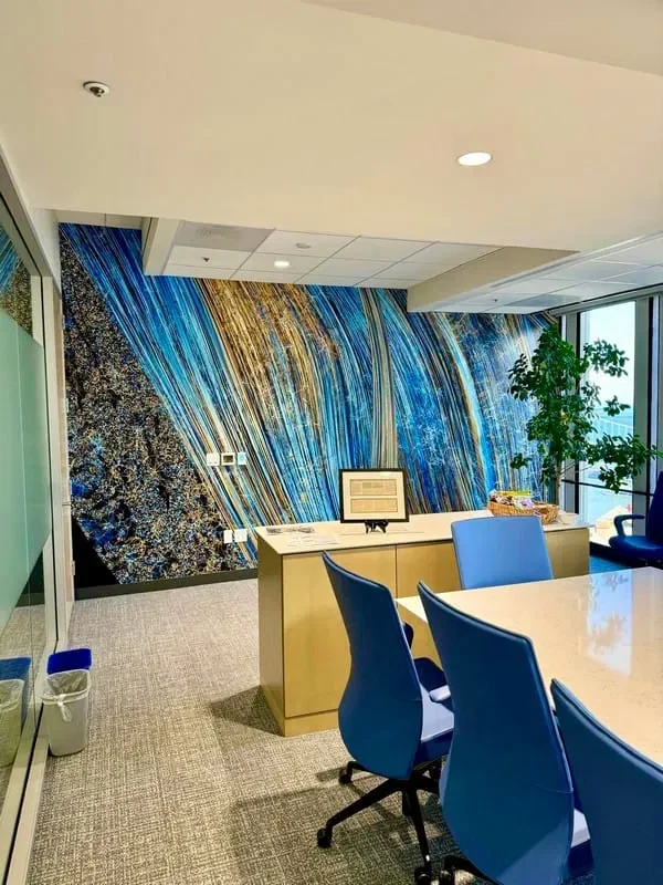 Luxury wallpaper in a master bathroom
